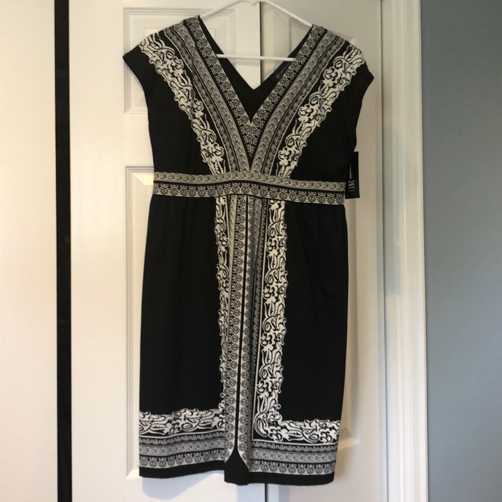 Size medium Black/white patterned INC sundress.